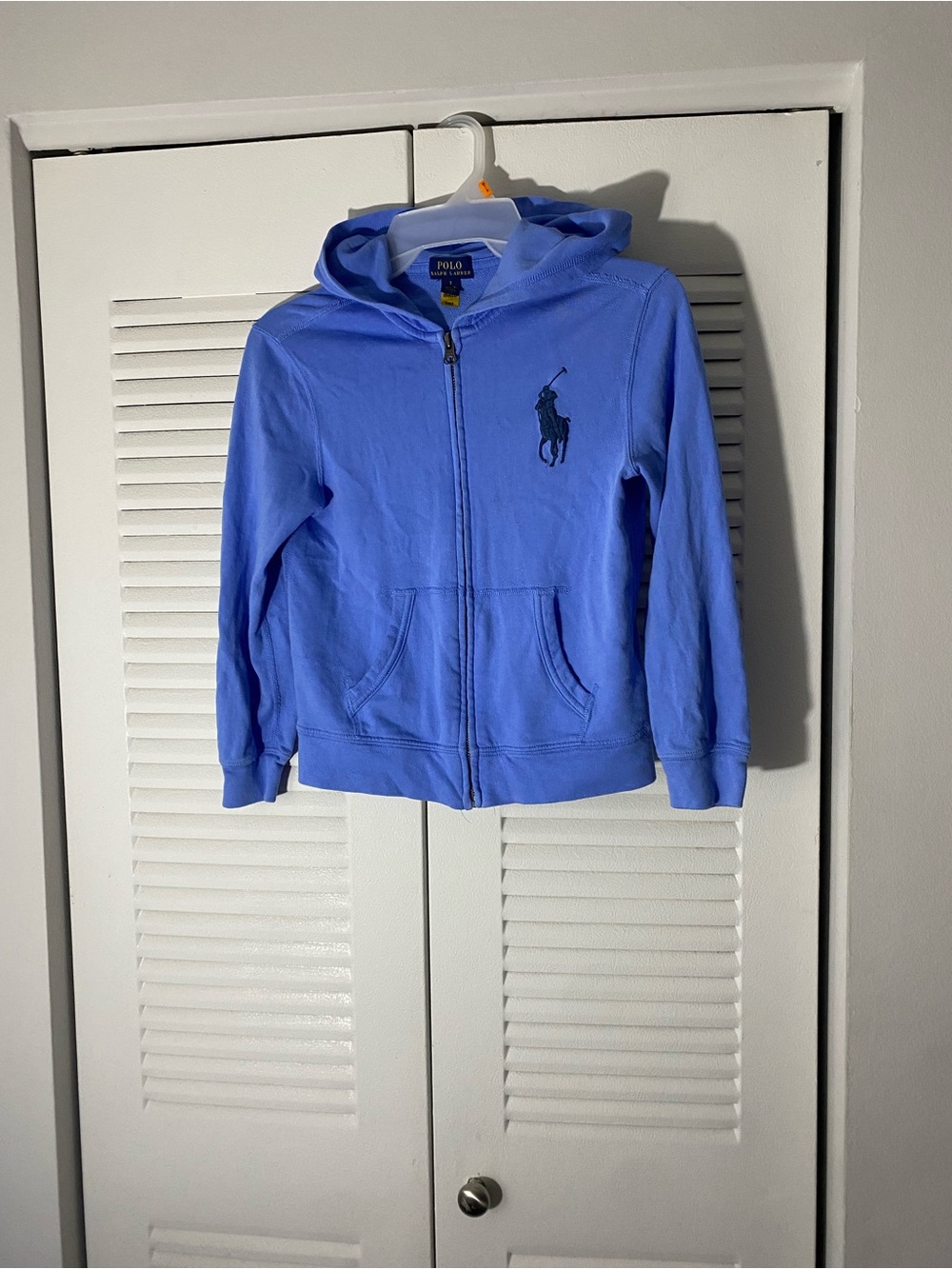 Polo by Ralph Lauren Kids Light Blue Zip Hoodie with Embroidered Pony